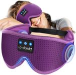 LC-dolida Bluetooth Sleep Mask Headphones Upgraded 200% Breathability 3D Eye Mask with Bluetooth Headphones Eye Mask for Sleeping,Sleep Mask Blackout for Travel/Nap/Yoga/Meditation/Relaxation