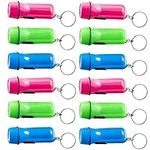 Playbees Mini Flashlight Keychain Bulk for Kids - 12 Pieces - Assorted Colors - Plastic LED Flashlight - Keyring - Lightweight and Portable Light - Perfect for Hiking, Cycling, Camping Party Favors