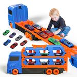 Ci Vetch Toddler Toys for 2 3 4 5 6 Years Old Boys, Die-Cast Transport Truck Car Toys 61-Inch Race Track for Boys Kids, Toddler Car Toys Set for Kids Boys Girls