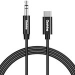 USB C to 3.5mm Audio Aux Jack Cable (1.1m), USB Type C to 3.5mm Headphone Stereo Cord Car for iPhone 15/Plus/Pro/Pro Max, iPad Pro 2018, Samsung Galaxy, Pixel, Moto Z, Huawei, HTC and more - Black