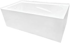 Aqua Eden VTAM6032L21TS 60-Inch Acrylic 2-Wall Corner Alcove Tub with Left Hand Drain, White