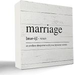 kunlisa Marriage Wood Box Sign,Marriage Gifts,Wedding Gifts for Couple,Newly Wed Gifts for the Couple,Funny Wedding Gifts,Couples Bedroom Decor,5x5 Inch