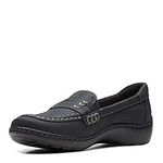 Clarks womens Clarks Collection Loafer, Black Leat, 9 US