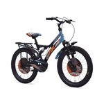 Hero F11 20T Single Speed Bicycle for Kids with Inbulit Carrier | Blue-Black | Only Front Suspension | V Brake | Steel Frame : 14Inches | Rider Height : 3ft 8" - 4ft 5" | 85% Pre Assembled Bicycle
