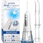 Water Flosser for Teeth, Cordless Pick, 4 Modes, Gentle on Gums, Removes Plaque & Food Particles, B. WEISS High-Power, Rechargeable & Waterproof Oral Irrigator; 6 Replacement Tips Included.