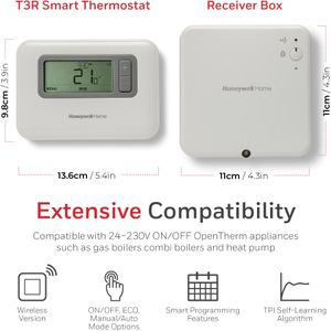 Honeywell T3R Wireless Thermostat – Programmable Digital Heating Control