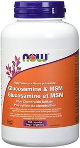 NOW Supplements Glucosamine and MSM Plus Chondroitin Capsules, 180 Count