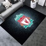 TONATO Carpet Football Club Logo Printing Non-Slip Mat Sport Fans Home Deco Rug Thicken Non-Slip/Liverpool,80 * 120cm