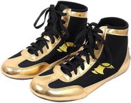 Kids Wrestling Shoes Boys Girls Boxing Shoes High Top Wrestling Training Shoes Boots Competition Fitness Sneakers, T-gold, 4 Big Kid