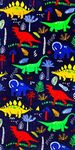 YIFONTIN Beach Towel for Kids, 100% Cotton Soft Blanket Throw, 24” X 48” Dinosaur Terry Towel for Travel, Beach, Swimming, Bath, Camping, and Picnic.