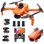 ZQDDBA GPS Positioning Professional Aerial Photography Drone, Three-Axis Gimbal Drone with 8K High-Definition Camera, All-Around Drone with 360° Obstacle Avoidance Function (Orange)