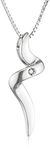 Hot Diamonds Diamond and Silver Spiral Pendant with Sterling Silver Box Chain of Length 40+5 cm Extender