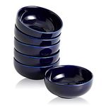 Swuut Ceramic Pinch Bowls,2.5 oz Mini Dip Bowl Set,Small Dipping Soy Sauce Side Dish,Set of 6 (Navy)