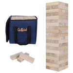 GOTHINK Get Ready for Fun Jumbo Wooden Tumbling Tower Game - Over 3.2 FT Tall, 60pcs with Carry Case, Perfect for Outdoor Parties and Family Game Nights