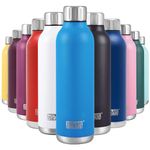 Polar Gear Stainless Steel Water Bottle - 500ml Vacuum Insulated Metal Water Bottle, Double Wall, Leakproof Drinks Bottle - 12H Hot, 24H Cold - Perfect for Work, Travel, Sports, Gym (Blue)