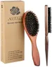 AISEELY Brosse Poils Sanglier, Brosse Cheveux Poils de Sanglier 100% Naturel - Anti-Static pour Cheveux Longs, Bouclés, Secs ou Abîmés, Brosse à Cheveux avec Brosse Barbe pour Nettoyage de la Barbe