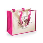 D Design Invent Print! Nanny Gift Bag Birthday Bag Personalised Present Mother’s Day Gift Funny Novelty Gift Nanny Keepsake 42 x 33 x 19cm (Fuchsia)