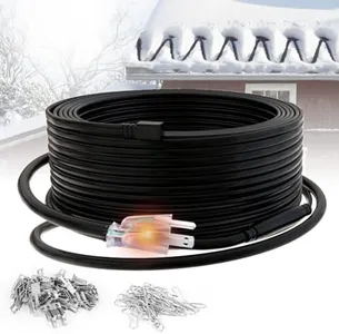 HEATIT HIRD-F 240 feet Roof & Gutter Snow De-Icing Kit, 5W/ft Heat Tape for Roof and Gutters Ice Dam Prevention with 6 ft Power Cold