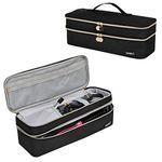 Travel Carrying Case Compatible with Revlon One-Step Hair Dryer Brush/Volumizer/Styler/Hot Tools,Double-Layer Storage Organizer Bag Compatible with Shark FlexStyle/Dyson Airwrap Styler,Black(Bag Only)