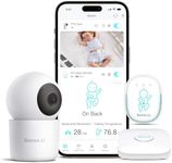 Sense-U Smart Baby Monitor 3+Camera, Audio, Video Baby Monitor That Notifies You for No Abdominal Movement, Rollover, High/Low Temperatures, Detected Motion, with Night Vision, 2-Way Talk, Long Range