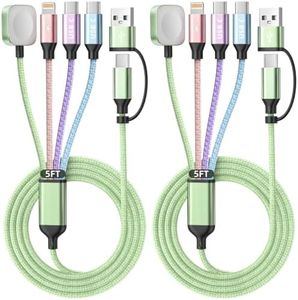 Camping Essentials 4in2 Multi Charging Cable for Apple Watch Charger 5FT2PK