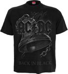 Spiral - Ac/Dc - Back in Black Torn - Front Print T-Shirt Black - XXL