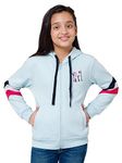 Alan Jones Clothing Cotton Hooded Regular Fit Sweatshirt For Girls (Sky Blue_15-16 Years)