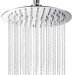 Yapwiki Rain Shower Head, 8 Inch High Pressure Rainfall Shower Head, 304 Stainless Steel Round Waterfall Shower Heads, Ultra-Thin Chrome Fixed Showerhead G1/2" Universal for Bath Ceiling Wall Mount