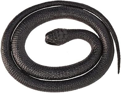 Wild Republic Rubber Snake Mamba Negro, Serpiente de Goma de Juguete, Serpiente de Broma, Regalo para Niños, Juegos Infantiles Educativos, Muñecos para Regalar, 117 cm