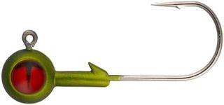 Northland Fishing Tackle Tungsten Jig for Walleye, Bass, & Panfish, Metallic Olive, 3/8 Oz 3/0 Hook, 2/Card