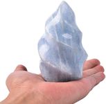 AMOYSTONE Quartz Crystal Flame Kyanite Decorative Stone Tower, Healing Home Decors Witchcraft 0.6-0.8 LBS, Small