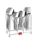 Montavo Nile 24 Pcs Cutlery Set with Stand (6 Dinner Spoons, 6 Dinner Forks, 6 Teaspoons, 6 Baby Spoons & 1 Cutlery Stand)