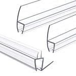 Frameless Shower Door side sealing strip and Bottom Seal, 3 PCS 3/8" Thick 78 Inch Length ABS Strips for Door Window, Stop Shower Leak and Create a Water Barrier, Clear Seal Strip