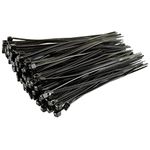 Gocableties Small Black Cable Ties, 150mm x 3.6mm, Pack of 100, 6" Premium Nylon Zip Ties, Plastic Tie Wraps, Secure Self-Locking Mechanism, for Home, Garden, Office and DIY