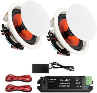 Herdio 4 Inch Bluetooth Ceiling Speakers Max Power 240 Watts 2 Way Flush Mount in Wall Speaker Great for Bathroom, Kitchen,Living Room,Office(1 Pair)