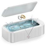 KUNPHY Jewellery Cleaner 600ml, 48kHz Ultrasonic Cleaner with One-Touch Start, Silver Cleaner for Jewellery & Ring Cleaner, Ideal for Eyeglasses, Silver Jewellery, Rings, Coins
