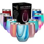 CHILLOUT LIFE 12 oz Stainless Steel Tumbler with Lid - Wine Tumbler Double Wall Vacuum Insulated Travel Tumbler Cup for Coffee, Wine, Cocktails, Ice Cream