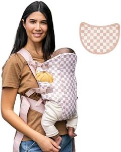 Infantino Swift Classic Carrier - 2 Ways to Carry with Wonder Cover Bib, Adjustable and Easy-to-Use, Pink and White Checkered