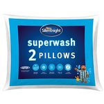 Silentnight Superwash Pillows 2 Pack - Pack of 2 Medium Support Pillows Designed to Withstand Repeated Machine Washing for Fresh and Hygienic Sleep - Hypoallergenic, White