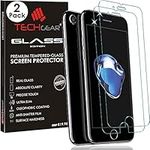 TECHGEAR [2 Pack] GLASS Edition for iPhone 8 Plus, iPhone 7 Plus (5.5 Inch) - Genuine Tempered Glass Screen Protector Guard Covers Compatible with Apple iPhone 8 Plus, iPhone 7 Plus