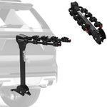 Young 4 Bike Rack Tilting Hitch Mounted with Convenient Pedal for Cars, SUVs and Trucks, Fits 1.25” and 2” Hitches, Carries 4 Bikes
