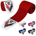 Boxing Hand Wraps Martial Arts Bandages Inner Gloves Punching MMA 2.5 3.5 4.5 Meter Wrist Support Straps Elasticated Training Bag Combat Sports under Hand Knuckles Protection Mitts (2.5 M, Red)