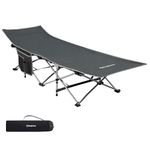 KingCamp Camping Bed Wide Size Folding Camping Beds for adults Heavy Duty Sturdy Camp Bed Camp Cot Portable with Side Pocket for Outdoor Travel Office