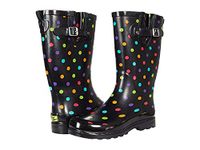 Western Chief Women's Dot City Rain Boots, Dot City Black, 8 M US