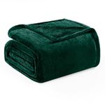 Exclusivo Mezcla Queen Size Soft Bed Blanket, 230 x 230 CM Fleece Velvet Blanket for Bed, Fluffy Blankets Bed, Warm, Cozy, Plush and Lightweight Forest Green Blanket