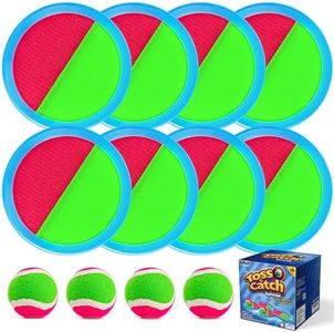 Ayeboovi Toss and Catch Ball Set with 8 Paddles 4 Balls Outdoor Beach Pool Toys for 3 4 5 6 7 8 Year Old Boys Girls Birthday Gift Stocking Stuffers Outside Camping Lawn Yard Games for Kids and Family