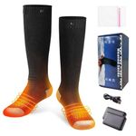 Qsocksy Heated Socks, Heated Socks for Women and Men, Heated Socks Rechargeable 4000mAh, Heated Ski Socks, Electric Heated Socks for Hiking, Ice skate, Trekking, Daily Commute