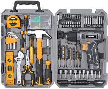 Hi-Spec Tool Kit with 8V Cordless Drill Set with Toolbox for Home DIY