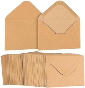 Juvale A2 Envelopes Bulk - 100-Count A2 Invitation Envelopes, Kraft Paper Envelopes for 5 x 4 Inch Wedding, Baby Shower, Party Invitations, V-Flap Photo Envelopes, Brown, 5.75 x 4.375 Inches