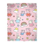 Character World Official Peppa Pig Licensed Fleece Blanket | Super Soft Warm Playful Pink Design | Perfect for Home, Bedroom, Sleepovers & Camping 100 x 150cm